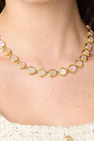 Saratoga Tennis Necklace Mother of Pearl