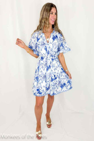 Halebob Emmalynn Linen Dress Blue