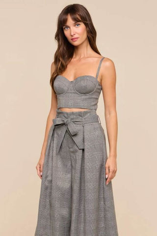 L'Agence Sonya Bralette Glen Plaid
