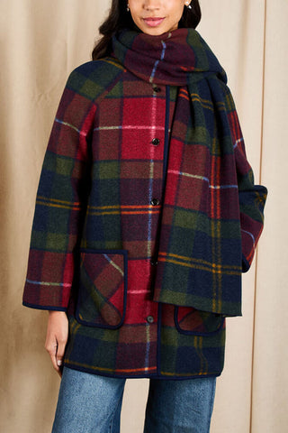 Gaelle Coat Rainbow Plaid