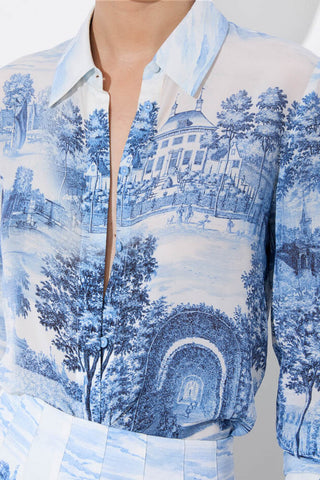 Alice + Olivia Willa Placket Top Chateau