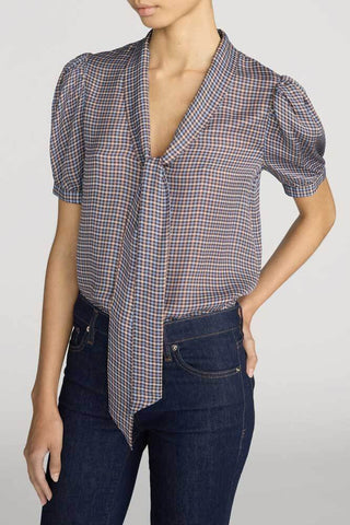 Frame Sonnet Blouse Chestnut Multi Plaid