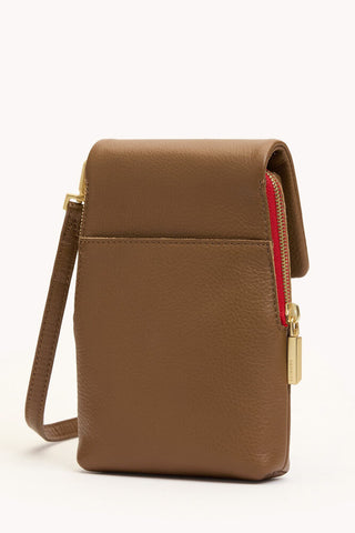 Hammitt VIP Mobile Mahogany Pebble BG Red Zip