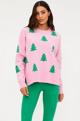 Beach Riot Callie Sweater Pink Christmas
