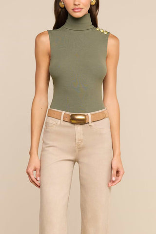 Ceci Turtleneck Ash Olive Gold