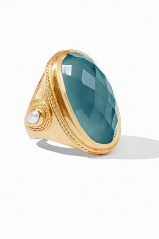 Cannes Statement Ring Iridescent Peacock Blue