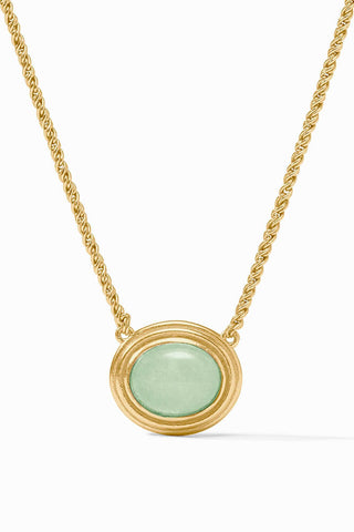 Portofino Solitaire Necklace-Aqua Jade-OS