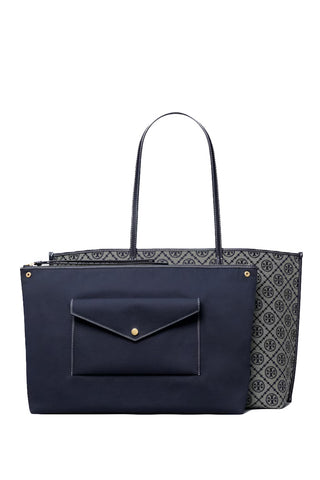Tory Burch Perry T Monogram Tote Tory Navy