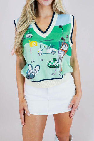 Queen of Sparkles Golf Course Icon Knit Vest
