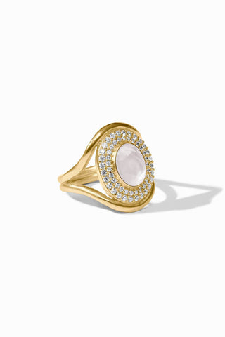 Julie Vos Stardust Statement Ring Clear Crystal 7