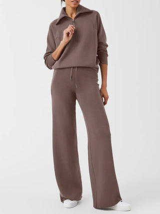 Spanx Air Essential Half Zip Truffle Brown