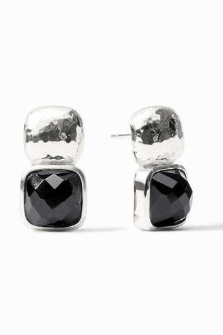 Julie Vos Catalina Earring Obsidian Black Silver
