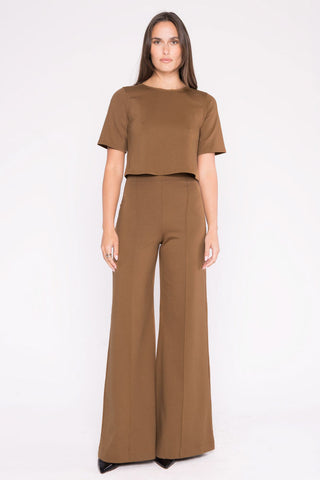 Ripley Rader Ponte Knit Wide Leg Crop Camel