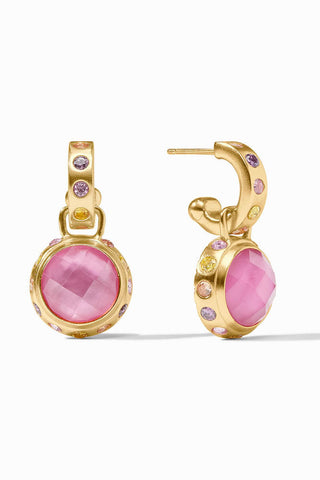 Rainbow Hoop & Charm Earring-Iridescent Tourmaline Pink-OS
