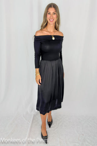 Bella Dahl Off Shoulder Dress Black