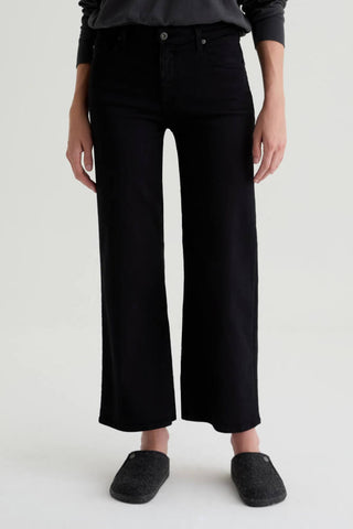 AG Saige Wide Leg Crop Super Black