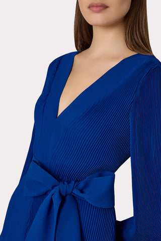 Milly Liv Pleat Dress Royal Blue