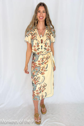 Farm Rio Boho Beauty Midi Skirt