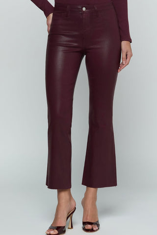 L'Agence Kendra Crop Flare Vegan Leather Pant