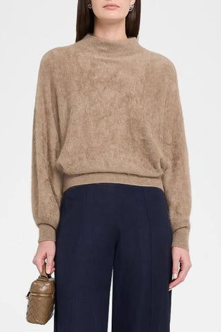 Autumn Cashmere Southwest Puff Sleeve Funnel Knit