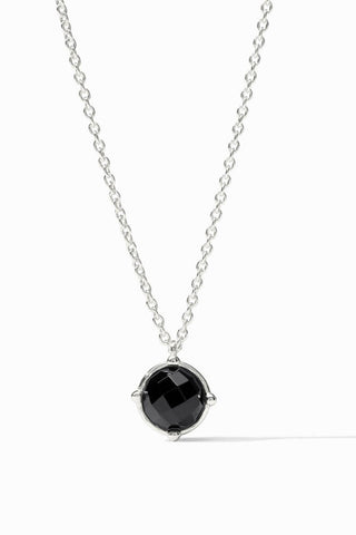 Julie Vos Honeybee Solitaire Necklace Obsidian Black Silver