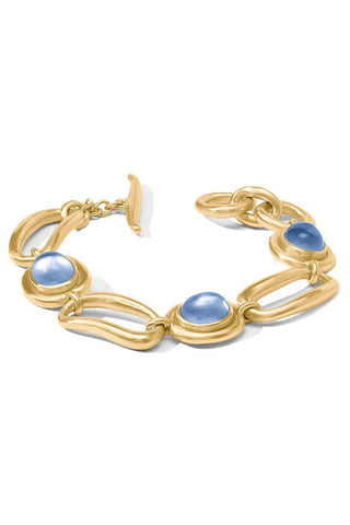 Wave Stone Bracelet - Chalcedony Blue