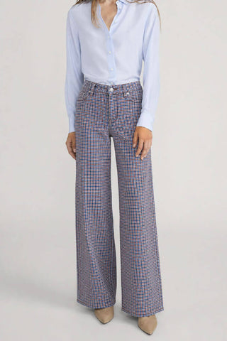 Frame Le Slim Palazzo Chestnut Houndstooth
