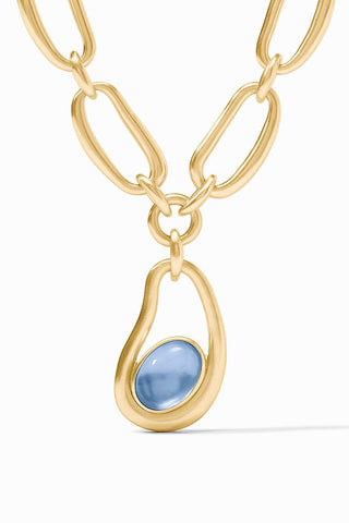 Wave Statement Necklace Chalcedony Blue