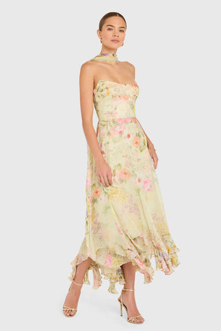 Amanda Uprichard Monterey Dress with Scarf Endive Multi