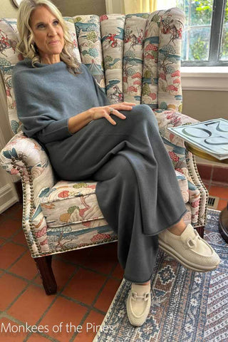 Lefeme Knit Crop Pant Charcoal