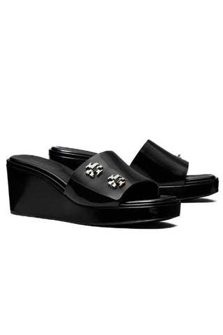 Tory Burch Turnlock Wedge Sandal Black